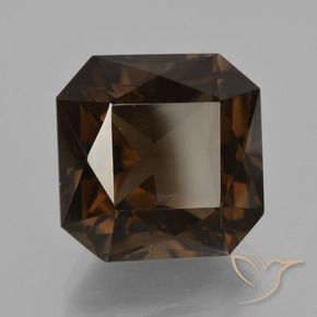 Quartz fumé Brun rougeâtre naturelle Octogone / coupe Émeraude, 11.95 ct, VVS