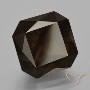 Quartz fumé Brun chocolat profond naturelle Octogone / coupe Émeraude, 12.51 ct, VVS