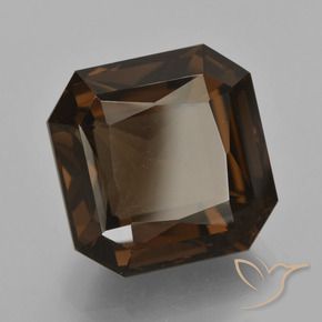 Quartz fumé Brun rougeâtre naturelle Octogone / coupe Émeraude, 12.70 ct, VVS