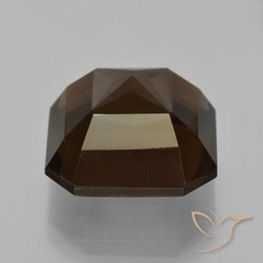 Quartz fumé Brun rougeâtre naturelle Octogone / coupe Émeraude, 12.70 ct, VVS