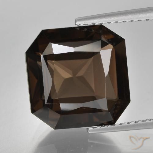 6.72ct Naturel Brun caryer Quartz fumé, Taille émeraude, VVS