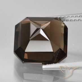 Quartz fumé Brun caryer naturelle Octogone / coupe Émeraude, 6.72 ct, VVS