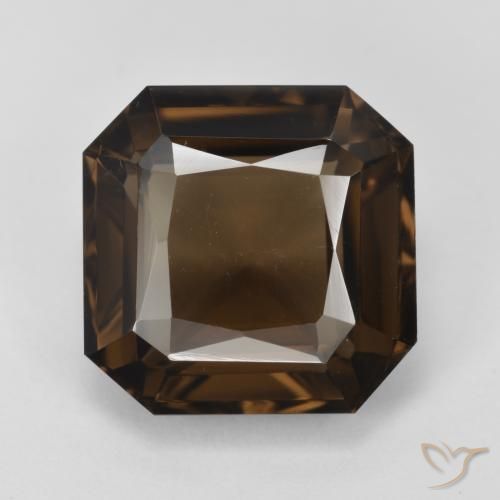 7.41ct Naturel Brun Quartz fumé, Taille émeraude, VS