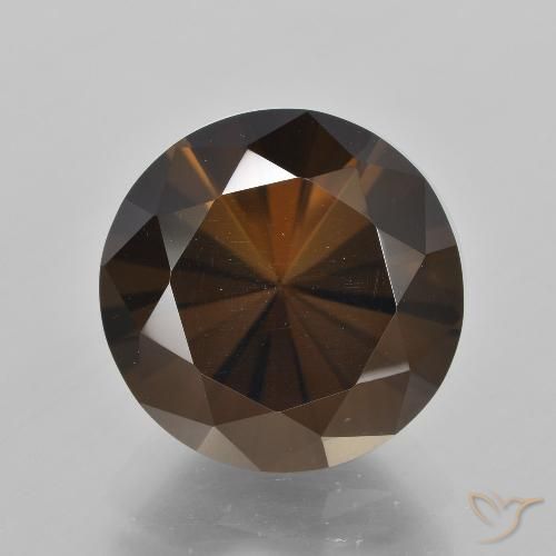 Quartz fumé Brun caryer naturelle Coupe roude, 9.93 ct, VVS
