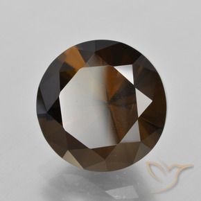 Quartz fumé Brun caryer naturelle Coupe roude, 9.93 ct, VVS