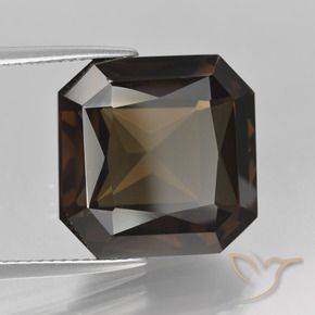 Quartz fumé Brun naturelle Octogone / coupe Émeraude, 13.94 ct, VVS