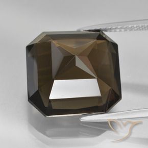 Quartz fumé Brun naturelle Octogone / coupe Émeraude, 13.94 ct, VVS