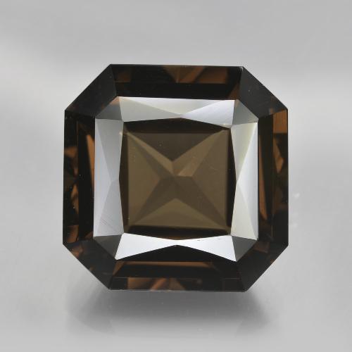 Quartz fumé marron naturelle taille émeraude, 14,50 ct, VVS