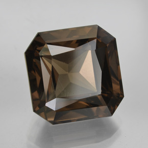 Quartz fumé marron naturelle taille émeraude, 15,84 ct, VVS