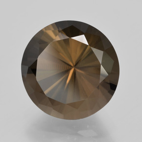 Quartz fumé marron naturelle coupe roude, 5,91 ct, VVS