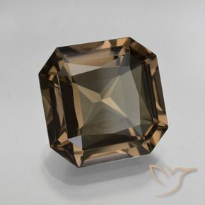 Quartz fumé Marron ambré naturelle Octogone / coupe Émeraude, 8.22 ct, VVS