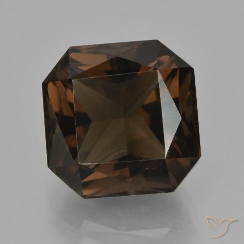 8.37ct Naturel Brun moyen Quartz fumé, Taille émeraude, VVS