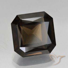 Quartz fumé Marron foncé naturelle Octogone / coupe Émeraude, 8.66 ct, VVS