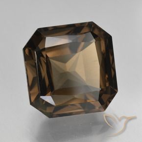 Quartz fumé Marron foncé naturelle Octogone / coupe Émeraude, 8.86 ct, VVS