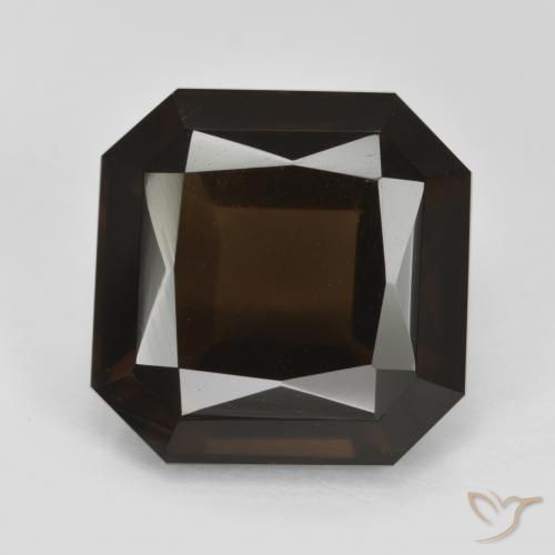 8.90ct Naturel Marron foncé Quartz fumé, Taille émeraude, VVS-VS
