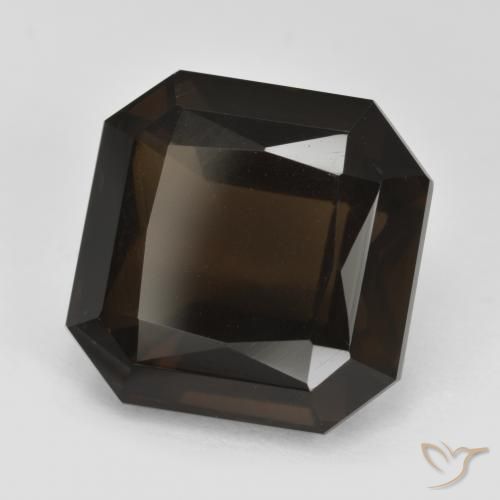Quartz fumé Marron foncé naturelle Octogone / coupe Émeraude, 8.90 ct, VVS-VS