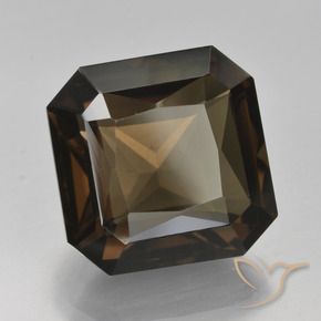 Quartz fumé Marron ambré naturelle Octogone / coupe Émeraude, 9.11 ct, VVS