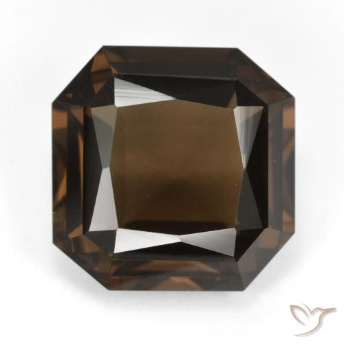 9.16ct Naturel Brun chocolat Quartz fumé, Taille émeraude, VVS