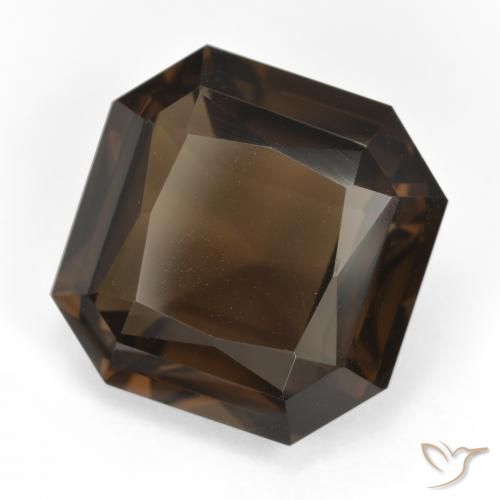 Quartz fumé Brun chocolat naturelle Octogone / coupe Émeraude, 9.16 ct, VVS