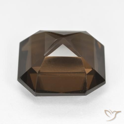 Quartz fumé Brun chocolat naturelle Octogone / coupe Émeraude, 9.16 ct, VVS