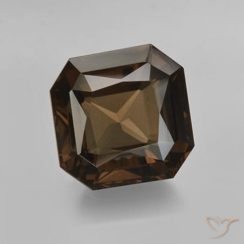 6.35ct Naturel Marron ambré Quartz fumé, Taille émeraude, VVS