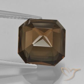 Quartz fumé Marron ambré naturelle Octogone / coupe Émeraude, 6.35 ct, VVS