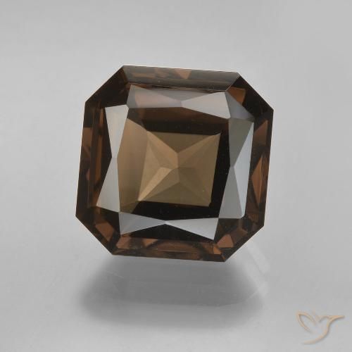 6.20ct Naturel Marron ambré Quartz fumé, Taille émeraude, VVS