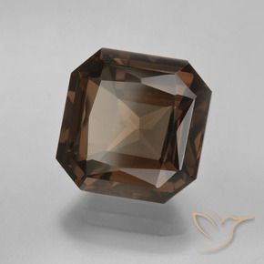 Quartz fumé Marron ambré naturelle Octogone / coupe Émeraude, 6.20 ct, VVS
