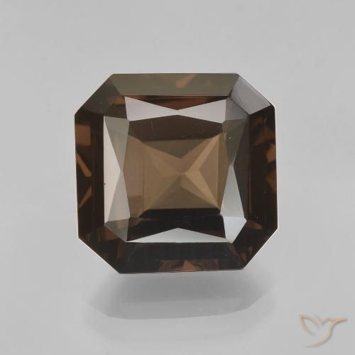 6.55ct Naturel Marron ambré Quartz fumé, Taille émeraude, VVS