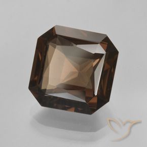 Quartz fumé Marron ambré naturelle Octogone / coupe Émeraude, 6.55 ct, VVS