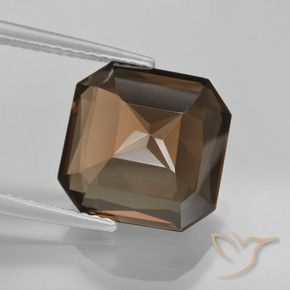 Quartz fumé Marron ambré naturelle Octogone / coupe Émeraude, 6.55 ct, VVS