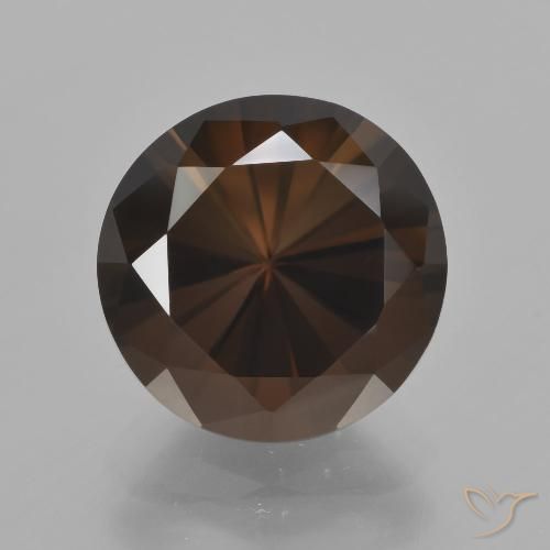 6.34ct Naturel Marron foncé Quartz fumé, Tour, VVS