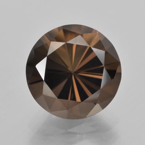 Quartz fumé marron naturelle coupe roude, 6,57 ct, VVS