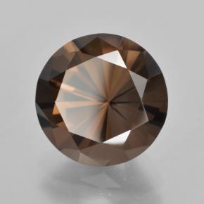 Quartz fumé marron naturelle coupe roude, 6,57 ct, VVS