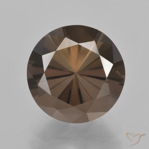 Quartz fumé Marron ambré naturelle Coupe roude, 6.93 ct, VVS