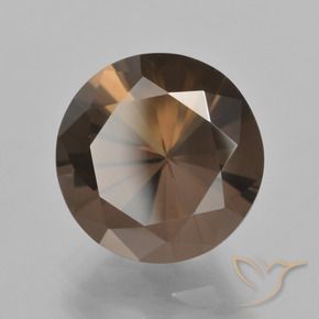 Quartz fumé Marron ambré naturelle Coupe roude, 6.93 ct, VVS