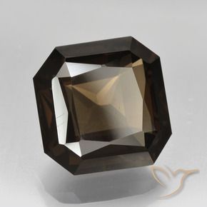 Quartz fumé Marron ambré naturelle Octogone / coupe Émeraude, 7.63 ct, VVS-VS