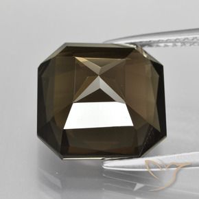 Quartz fumé Marron ambré naturelle Octogone / coupe Émeraude, 7.63 ct, VVS-VS