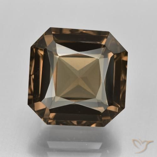 7.87ct Naturel Marron chaud Quartz fumé, Taille émeraude, VVS