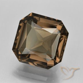 Quartz fumé Marron chaud naturelle Octogone / coupe Émeraude, 7.87 ct, VVS