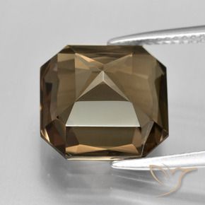 Quartz fumé Marron chaud naturelle Octogone / coupe Émeraude, 7.87 ct, VVS