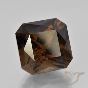 Quartz fumé Brun caryer naturelle Octogone / coupe Émeraude, 10.01 ct, VVS