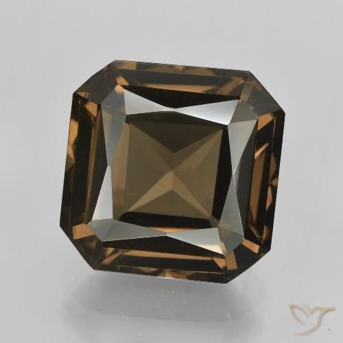 10.22ct Naturel Brun moyen-léger Quartz fumé, Taille émeraude, VVS
