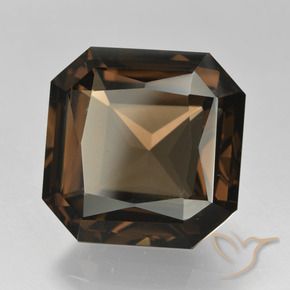 Quartz fumé Brun rougeâtre naturelle Octogone / coupe Émeraude, 11.58 ct, VVS-VS