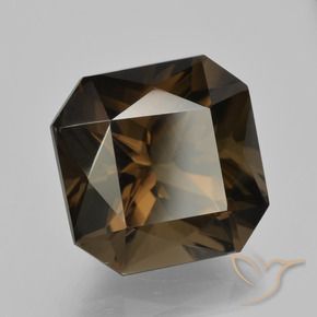 Quartz fumé Marron foncé naturelle Octogone / coupe Émeraude, 8.90 ct, VVS