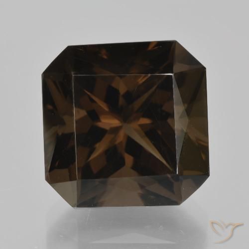 10.15ct Naturel Marron ambré Quartz fumé, Taille émeraude, VVS-VS