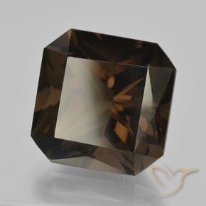 Quartz fumé Marron ambré naturelle Octogone / coupe Émeraude, 10.15 ct, VVS-VS