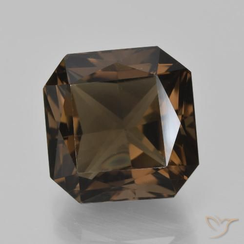 10.23ct Naturel Brun chocolat Quartz fumé, Taille émeraude, VVS-VS