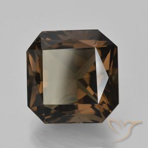Quartz fumé Brun chocolat naturelle Octogone / coupe Émeraude, 10.23 ct, VVS-VS