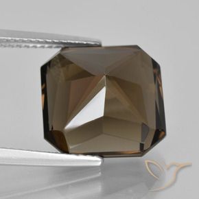 Quartz fumé Brun chocolat naturelle Octogone / coupe Émeraude, 10.23 ct, VVS-VS